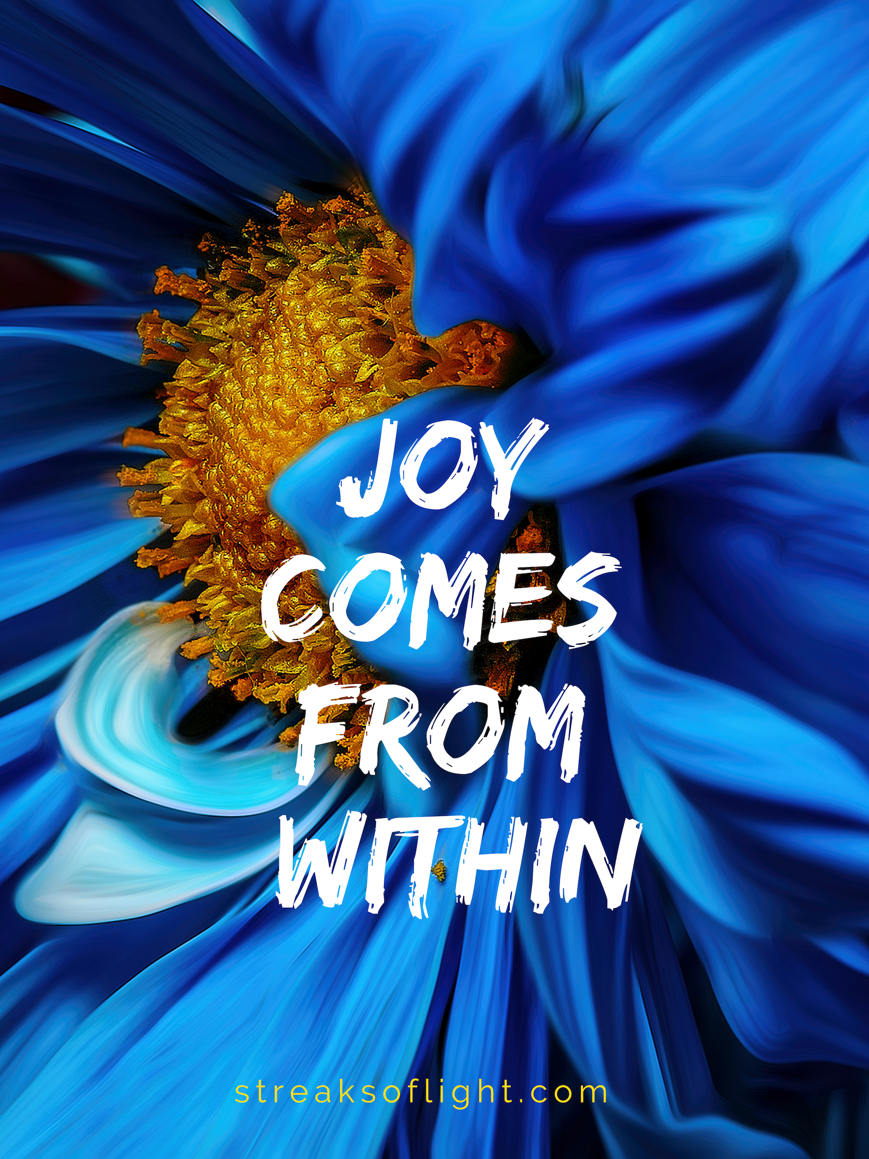 Joy comes from within. Counting your blessings will help you find joy despite the difficulties you may be facing.