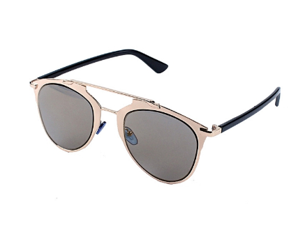 Gift ideas for him and her - DUOYA bluerdream-Classic Women Metal Frame Mirror Sunglasses Cat Eye Glasses- Gold