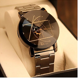 Gift Ideas for Him- Fashion Watch Stainless Steel Man Quartz Analog Wrist Watch BK