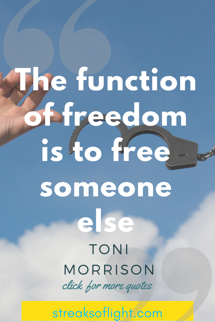 inspirational quotes by Toni Morrison on success and freedom. #tonimorrisonquotes #tonimorrisondeath #tonimorrisonlife #freedomquotes #successquotes